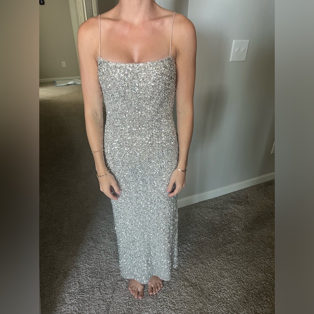 Zara stretchy form fitting sequin dress, bridal